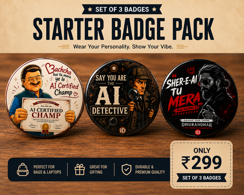 Starter Badge Pack – Set of 3 Collectible AI & Pop Culture Badges